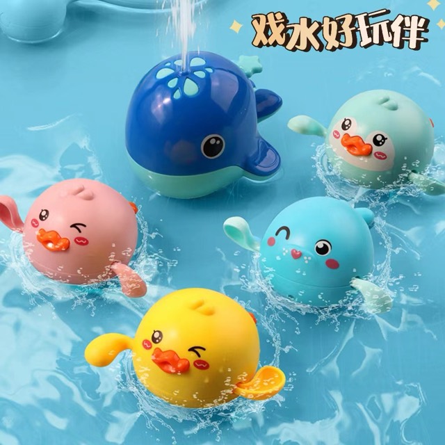 婴儿洗澡玩具戏水小鸭子儿童水上游泳玩具宝宝沐浴喷水鲸鱼男女孩