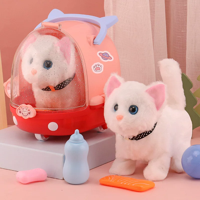 儿童小猫咪玩具会叫会动的猫猫玩偶猫毛绒宠物电动女孩仿真模型
